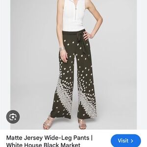 White House Black Market Patterned Wide-Leg Pants